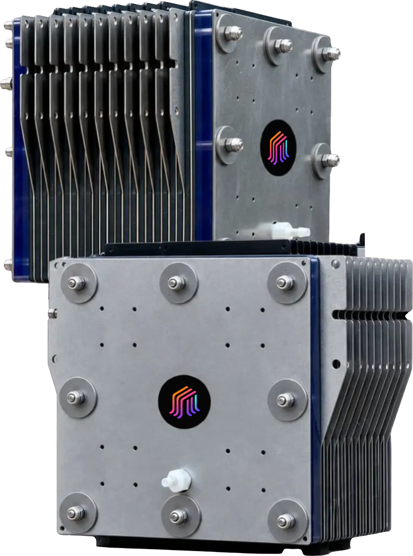 Two Caplyzer supercapacitive electrolyzer stacks